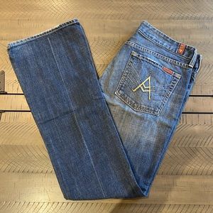 7 For All Mankind “A” Pocket Bootcut Jeans size 31, medium wash